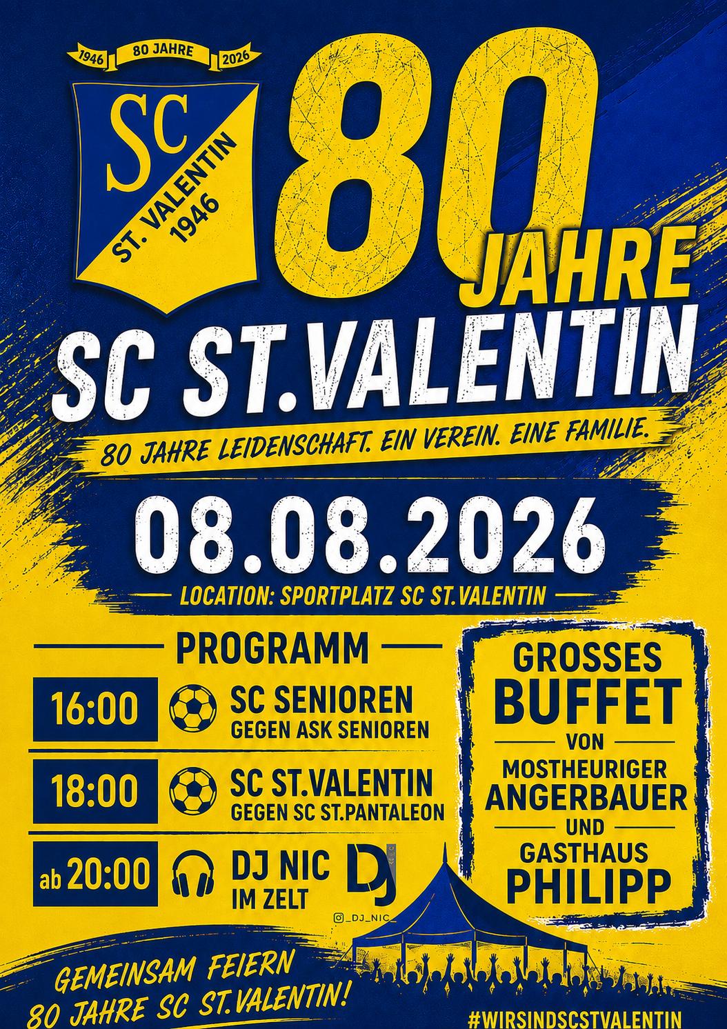 Plakat 80 Jahre SC St. Valentin