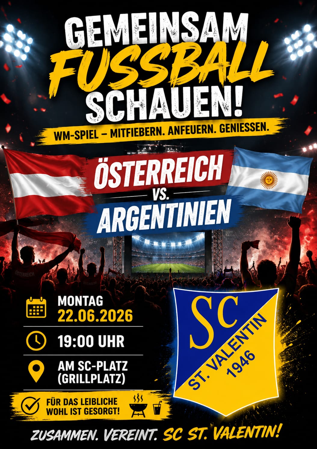 Plakat Österreich gegen Argentinien